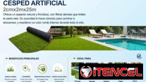 🚧 Césped Artificial 📏 Medidas: 1 cm x 2 m x 25 m & 📏 Medidas: 2 cm x 2 m x 25 m🚧