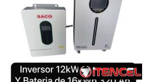 Kit INVERSOR DE 12 KW(110 y 220) + BATERIA DE16 kw USD