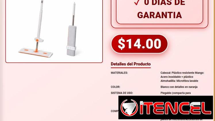 Fregona Compacta con Cabezal Plano para Limpieza en Seco VPT-0027