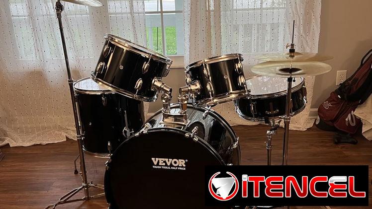 VEVOR Juego de batería de 5 piezas para adultos, kit completo de tamaño completo de 22 pulgadas con bombo, toms, caja,
