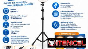 🔥💡 ¡ARO DE LUZ QX-260T PARA FOTOGRAFÍA! 📸✨  Lleva tus fotos, videos, TikToks, Reels y transmisiones en vivo a otro ni