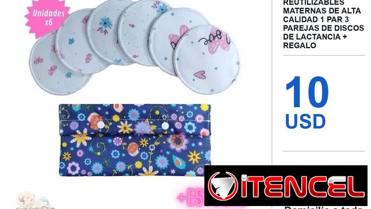 Almohadillas ecológicas reutilizables maternas de alta calidad 1 par 3 parejas de discos de lactancia + regalo