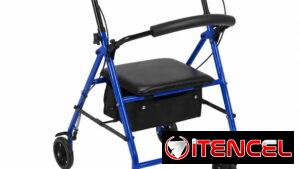 Andador de 4 ruedas con asiento