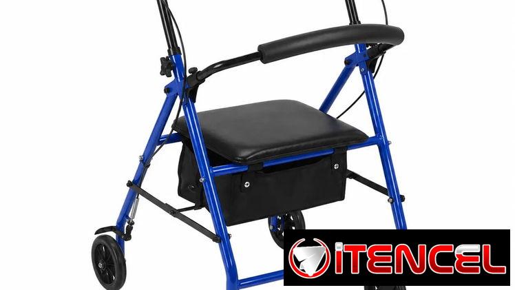 Andador de 4 ruedas con asiento