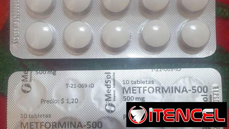 Metformina 500 mg (10 tab)-$500 H.E