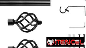Cortinero negro, expandibles de 1.67 a 3.05