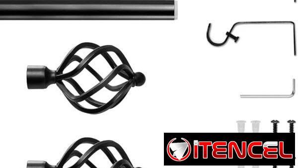 Cortinero negro, expandibles de 1.67 a 3.05
