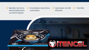 Cocina de gas vitrocerámica