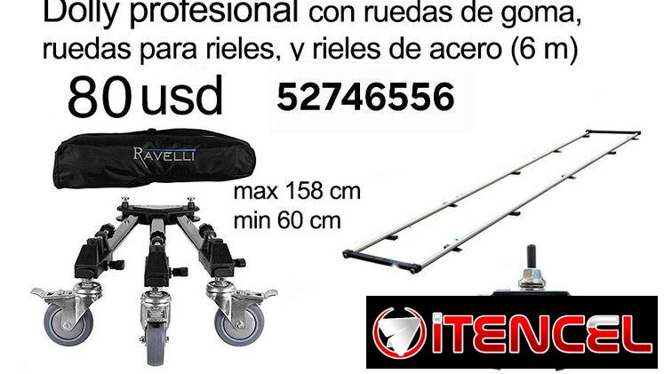 Se vende Dolly profesional con ruedas, y rieles de acero inoxidable