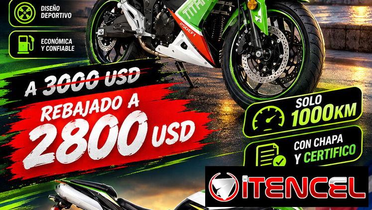 Ganga-Moto deportiva Titán EFI 250CC SOLO  900km, IMPORTADA. -Con chapa y certificó
