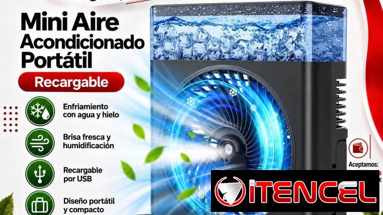 *Mini aire acondicionado recargable portátil Nuevo en caja *De 4 a 8 horas de duración dependiendo de la velocidad