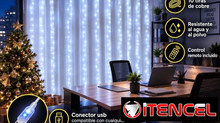 Cortinas de luz led:  Medidas: 3×3 metros Colores: cálido, blanco y multicolor Funcionan conectadas a la 💚💔♥️🌸 — foto 2