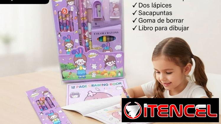 Set Escolar con crayolas