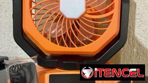 Ventilador recargable con luz led de 20000 mAh. Hasta 58 horas de ventilación continua