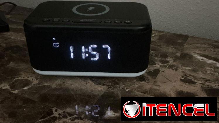 Reloj despertador con altavoz, cargador inalámbrico, relojes despertadores digitales para dormitorios con Bluetooth, rel — foto 2
