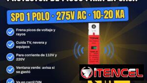 ⚡ Protector de Picos y Rayos SPD 1P 275V para la Casa | $10 USD