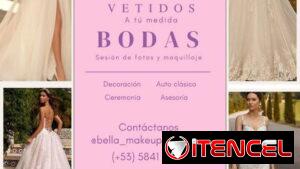 Fotografía de bodas. Vestido de novia, maquillaje y peinado