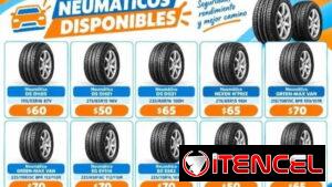 Neumáticos varios modelos disponibles.