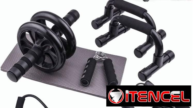 Kit de ejercicios rodillo abdominal barras push-up ejercitador suiza nuevo en caja 54321470 — foto 1