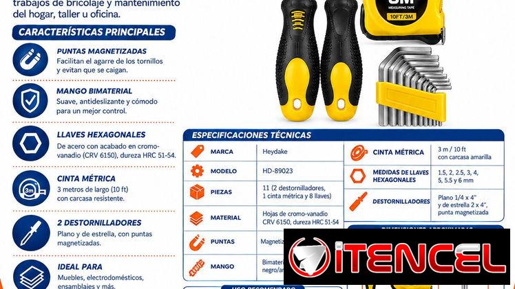 JUEGO DE HERRAMIENTAS 11 PIEZAS HEYDAKE ✨🔧
