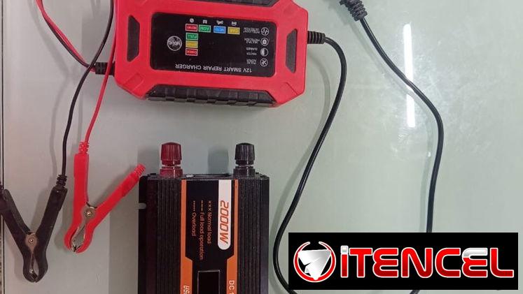 Combo Convertidor DC 12 V de 2000 más Cargador de Batería