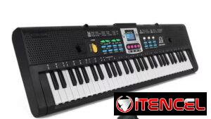 Teclado Electrónico Multifunción 61 Teclas con Micrófono 55