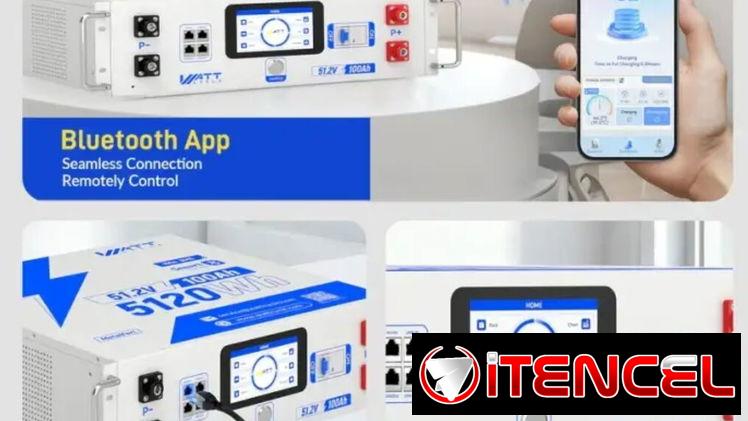 Batería LiFePO₄ WattCycle 48V 100Ah Server Rack Bluetooth – Active Balancing