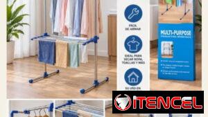 Tendedero Multifuncional Plegable de Acero. Precio: 55 USD Tendedero práctico para secar y organizar ropa