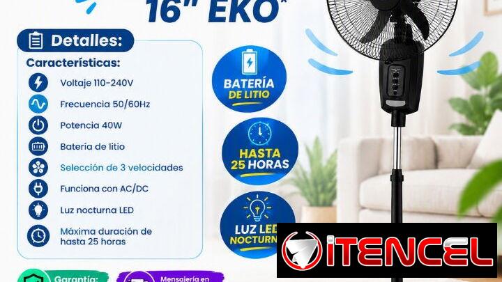 Ventilador de pedestal recargable 16″ EKO