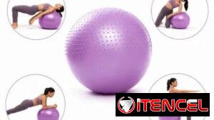 BALÓN PARA EJERCICIOS DE YOGA INFLABLE CON SUPERFICIE ANTIDESLIZANTE