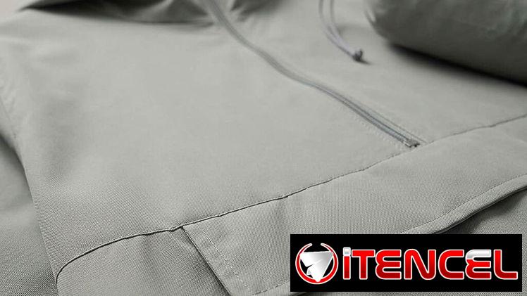 Chaqueta Cortavientos Gris con Capucha – Impermeable / Con Bolsillo (Nueva)