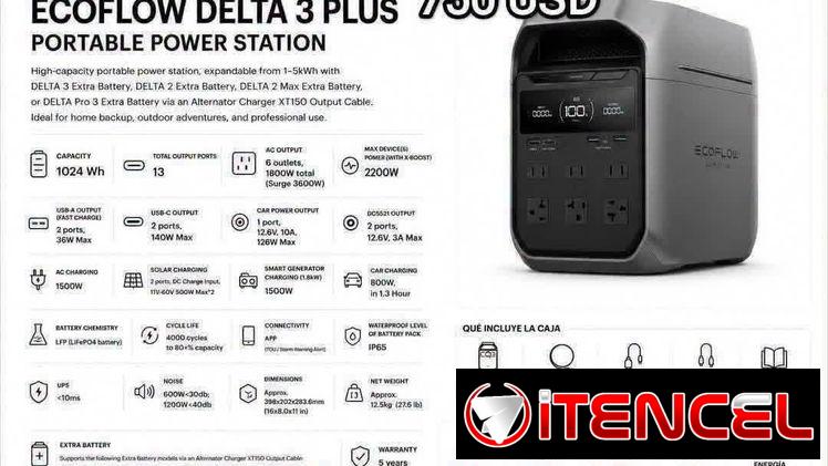 Ecoflow Delta 3 Plus en 750
