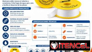 TEFLÓN S.P.C 100% PTFE — 19 MM × 20 M