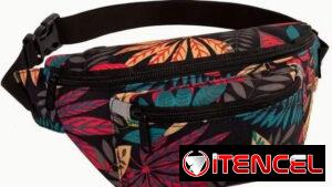 👜 Riñonera / Cangurera Ajustable Multibolsillo (Negro Floreado)