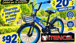 BICICLETA DE 20 AZUL 💙 MARCA EKO(RADICAMOS EN SAN MIGUEL DEL PADRÓN)