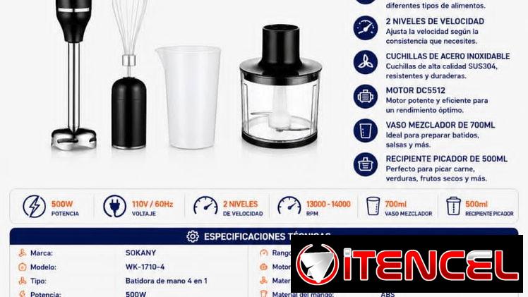 Batidora de mano 4 en 1