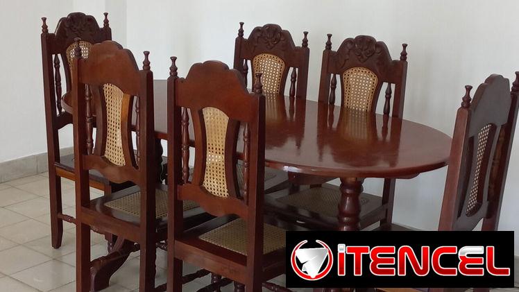Juego de comedor 6 sillas Caoba