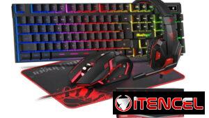 BlueFinger Combo Gamer RGB 4 en 1 Teclado Retroiluminado + Mouse Gaming + Auriculares con Micrófono + Alfombrilla