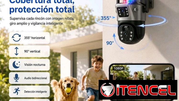 Cámara solar de doble lente wifi