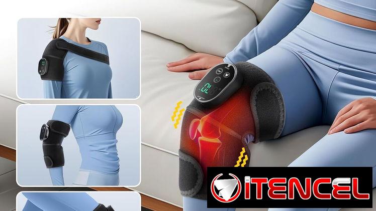🔥 Masajeador de rodilla con calor – Almohadilla térmica 3 en 1 para codo, hombro y rodilla