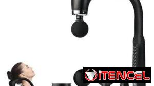 Pistola masajeador con varios cabezales con extensores para un manejo más fácil.  35 USD