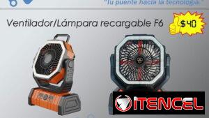 Ventilador/Lámpara Recargable F6 con Power Bank