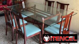 ⚜️ Juego de comedor electrón antiguo restaurado • Entrega incluida 🚛