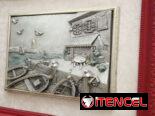Conjunto de tres cuadros al relieve. Preciosos