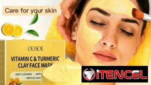 🧡Mascarilla facial de arcilla con vitamina C y cúrcuma OUHOE🧡  💵Precio: *8 USD*