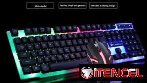 Kit Teclado y Mouse Gamming Rgb LimeideCalidad, Resistentes, sensación mecánica de la mano, para gamming, Color Negro