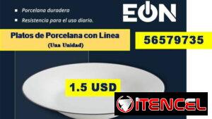 FG-Platos de Porcelana con Linea, una Unidad 1.5 USD ...56579735...Envio Gratis