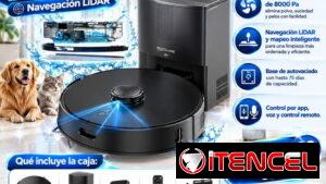 E10+ – Robot aspirador y trapeador combinado con succión de 8000 Pa, navegación LiDAR, Factura y garantía