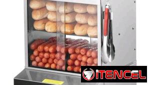 Hot dogs máquina de para pan con perro