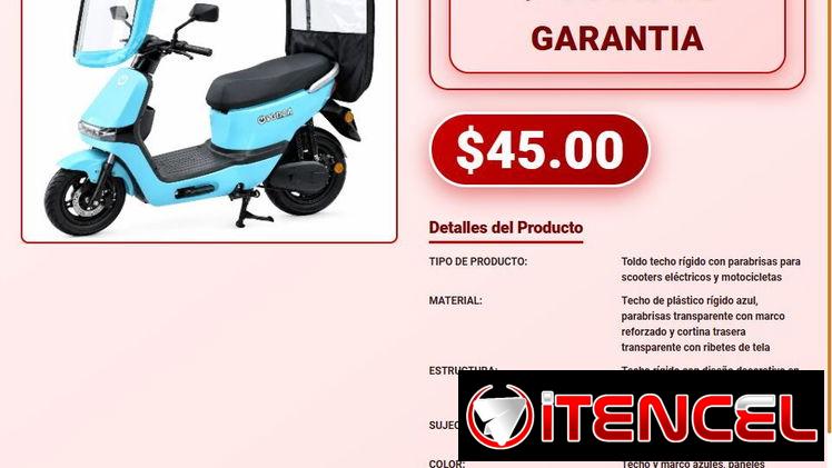 Toldo Con Marcos Reforzados Y Techo Rigido Moto Scooter D1115 VPT-0138